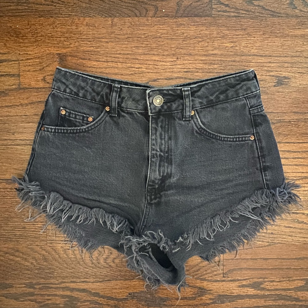 Topshop Black Jean Shorts